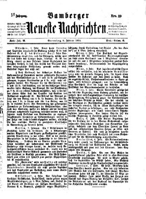 Bamberger neueste Nachrichten Sonntag 8. Februar 1874