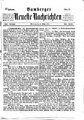 Bamberger neueste Nachrichten Mittwoch 18. März 1874