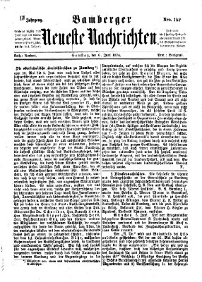 Bamberger neueste Nachrichten Samstag 6. Juni 1874