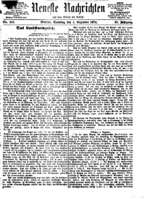 Neueste Nachrichten aus dem Gebiete der Politik (Münchner neueste Nachrichten) Samstag 5. Dezember 1874