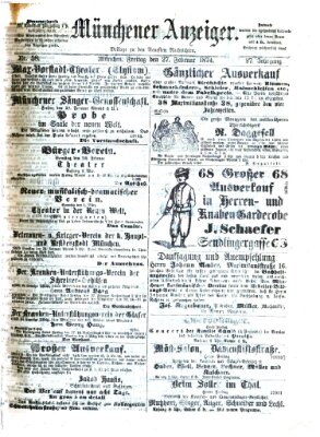 Münchener Anzeiger (Münchner neueste Nachrichten) Freitag 27. Februar 1874