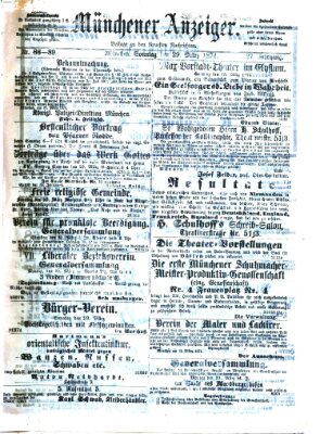 Münchener Anzeiger (Münchner neueste Nachrichten) Sonntag 29. März 1874