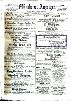 Münchener Anzeiger (Neueste Nachrichten aus dem Gebiete der Politik) Mittwoch 8. Juli 1874