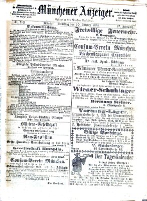 Münchener Anzeiger (Münchner neueste Nachrichten) Samstag 10. Oktober 1874