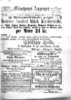 Münchener Anzeiger (Münchner neueste Nachrichten) Freitag 4. Dezember 1874