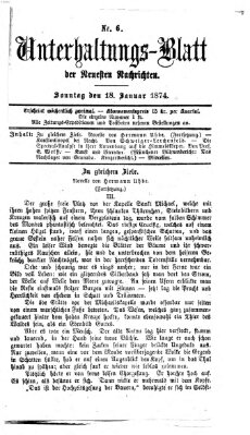 Neueste Nachrichten aus dem Gebiete der Politik Sonntag 18. Januar 1874