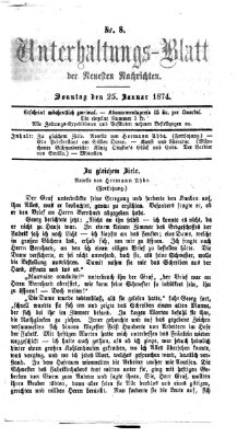 Neueste Nachrichten aus dem Gebiete der Politik (Münchner neueste Nachrichten) Sonntag 25. Januar 1874