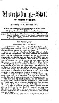 Neueste Nachrichten aus dem Gebiete der Politik (Münchner neueste Nachrichten) Sonntag 8. Februar 1874