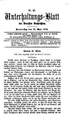 Neueste Nachrichten aus dem Gebiete der Politik (Münchner neueste Nachrichten) Donnerstag 28. Mai 1874