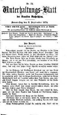Neueste Nachrichten aus dem Gebiete der Politik Donnerstag 3. September 1874