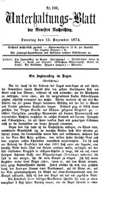 Neueste Nachrichten aus dem Gebiete der Politik (Münchner neueste Nachrichten) Sonntag 13. Dezember 1874