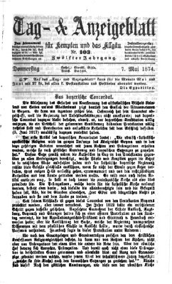Tag- und Anzeigeblatt für Kempten und das Allgäu Donnerstag 7. Mai 1874