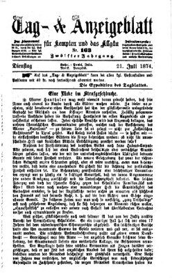 Tag- und Anzeigeblatt für Kempten und das Allgäu Dienstag 21. Juli 1874