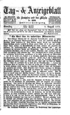 Tag- und Anzeigeblatt für Kempten und das Allgäu Samstag 8. August 1874