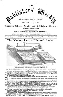 Publishers' weekly Samstag 17. Januar 1874