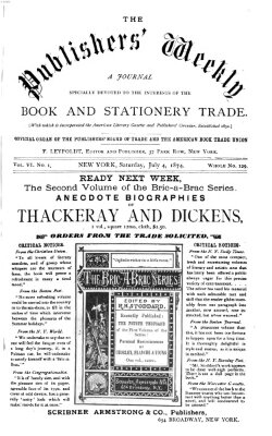 Publishers' weekly Samstag 4. Juli 1874