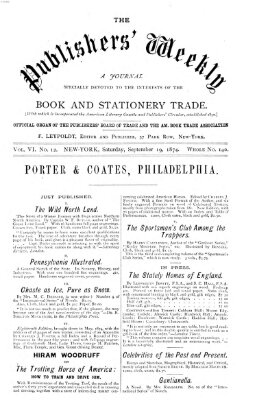 Publishers' weekly Samstag 19. September 1874