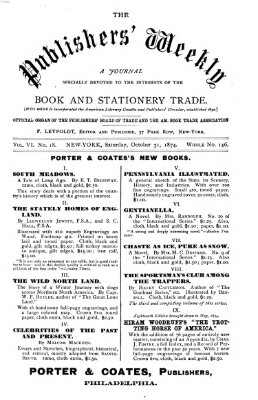 Publishers' weekly Samstag 31. Oktober 1874
