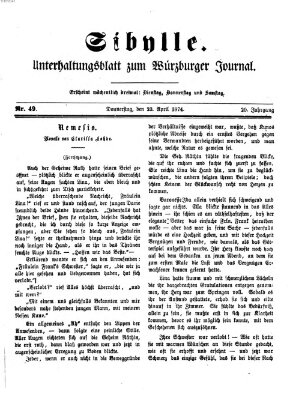 Sibylle (Würzburger Journal) Donnerstag 23. April 1874