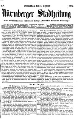 Nürnberger Stadtzeitung (Nürnberger Abendzeitung) Donnerstag 7. Januar 1875