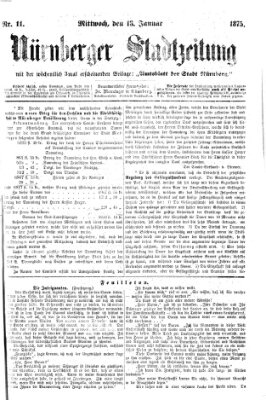 Nürnberger Stadtzeitung (Nürnberger Abendzeitung) Mittwoch 13. Januar 1875