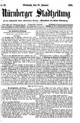 Nürnberger Stadtzeitung (Nürnberger Abendzeitung) Mittwoch 27. Januar 1875