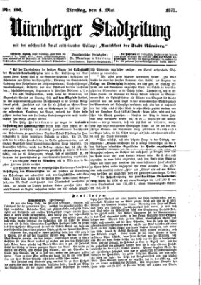 Nürnberger Stadtzeitung (Nürnberger Abendzeitung) Dienstag 4. Mai 1875