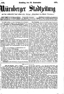 Nürnberger Stadtzeitung (Nürnberger Abendzeitung) Samstag 25. September 1875