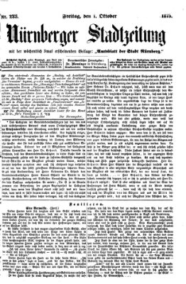 Nürnberger Stadtzeitung (Nürnberger Abendzeitung) Freitag 1. Oktober 1875