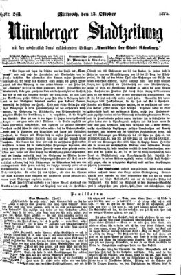 Nürnberger Stadtzeitung (Nürnberger Abendzeitung) Mittwoch 13. Oktober 1875