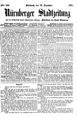 Nürnberger Stadtzeitung (Nürnberger Abendzeitung) Mittwoch 29. Dezember 1875