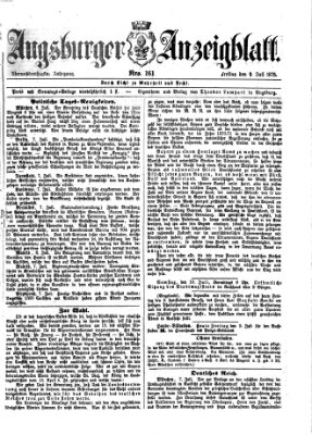 Augsburger Anzeigeblatt Freitag 9. Juli 1875