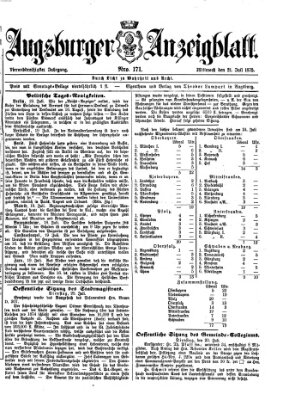 Augsburger Anzeigeblatt Mittwoch 21. Juli 1875