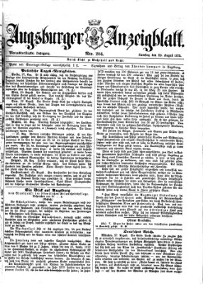 Augsburger Anzeigeblatt Samstag 28. August 1875
