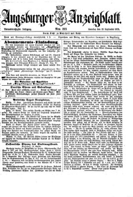 Augsburger Anzeigeblatt Sonntag 19. September 1875