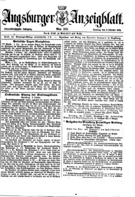 Augsburger Anzeigeblatt Sonntag 3. Oktober 1875