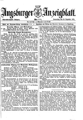 Augsburger Anzeigeblatt Donnerstag 23. Dezember 1875