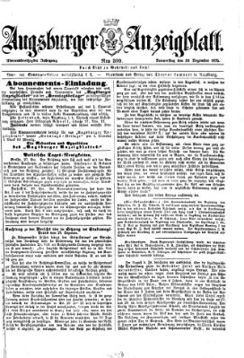 Augsburger Anzeigeblatt Donnerstag 30. Dezember 1875