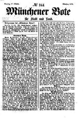 Münchener Bote für Stadt und Land Sonntag 17. Oktober 1875