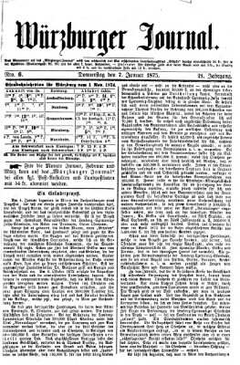 Würzburger Journal Donnerstag 7. Januar 1875