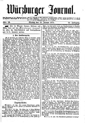 Würzburger Journal Montag 18. Januar 1875