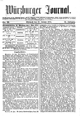 Würzburger Journal Mittwoch 27. Januar 1875