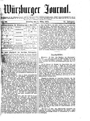 Würzburger Journal Dienstag 2. März 1875