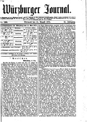 Würzburger Journal Mittwoch 11. August 1875