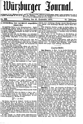 Würzburger Journal Montag 13. September 1875
