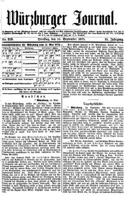 Würzburger Journal Dienstag 14. September 1875
