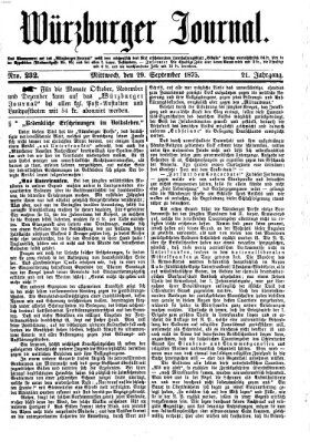 Würzburger Journal Mittwoch 29. September 1875