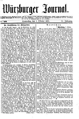 Würzburger Journal Donnerstag 7. Oktober 1875