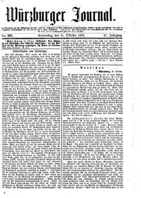 Würzburger Journal Donnerstag 21. Oktober 1875