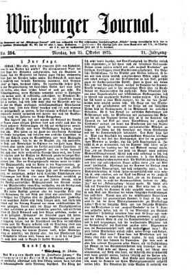 Würzburger Journal Montag 25. Oktober 1875